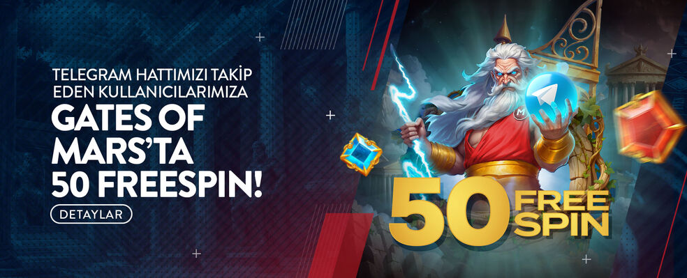 TELEGRAM HATTIMIZA ÜYE OLAN HERKESE GATES OF MARS'TA BEDAVA 50 FREESPİN!